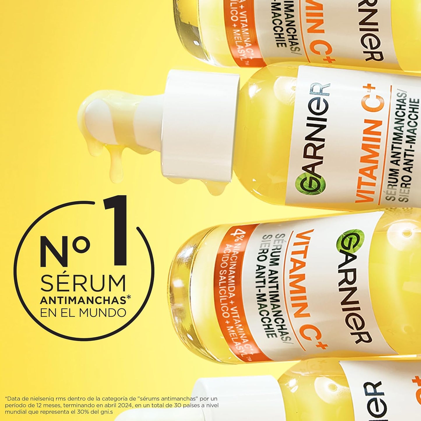 Garnier Skinactive Vitamina C Sérum Antimanchas De Día Con 4% De [Vitamina C + Niacinamida + Ácido Salicílico + Melasyl™]. Nº 1 Del Mundo. Reduce El 70% De Las Manchas Oscuras En Solo 5 Días. 30 Ml