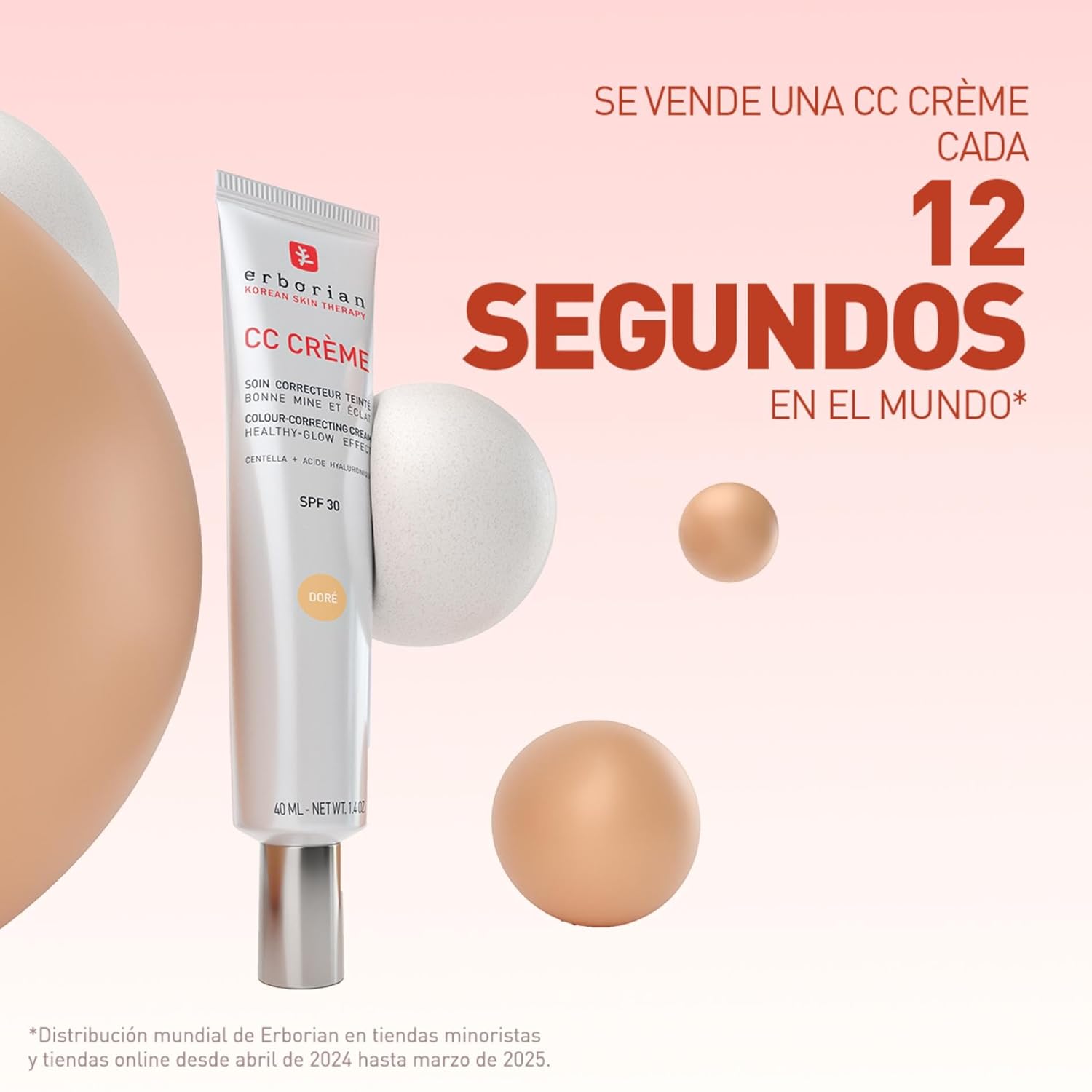 Erborian - CC Crème Con Centella Asiática - Crema Facial Iluminadora De Alta Definición Y Maquillaje - Protección Solar SPF 30 - Cosmética Coreana