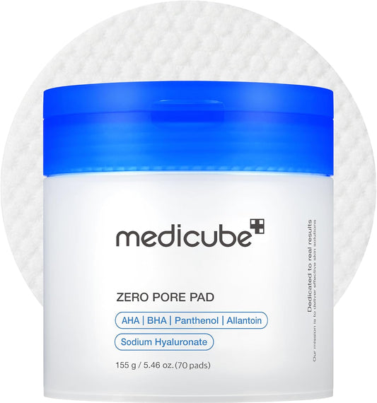 Medicube Zero Pore Pad 2.0 Almohadillas Faciales De Doble Textura Con 4,5% AHA Y 0,45% BHA Para Exfoliación Y Poros, Skincare Coreano, Todo Tipo De Piel, 70 Discos