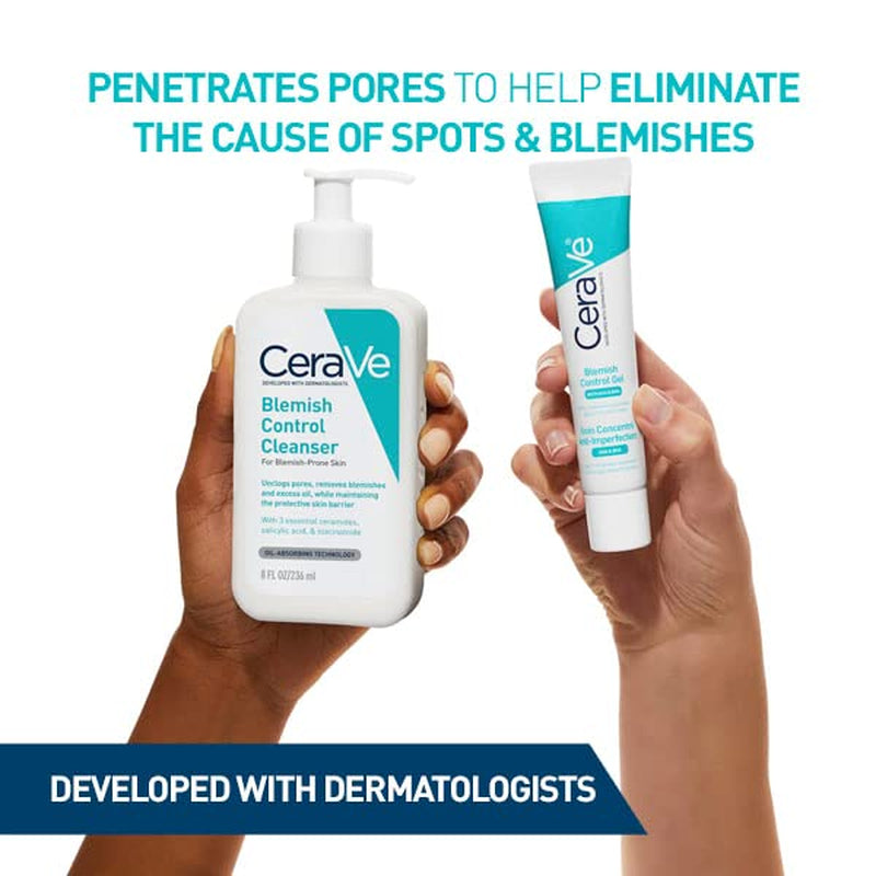 Cerave - Blemish Control, Gel Limpiador Para Acné Y Piel Grasa, Reduce El Acné, Puntos Negros Y Mejora Los Poros, Tratamiento En Gel Con Ácido Salicílico, 473 Ml