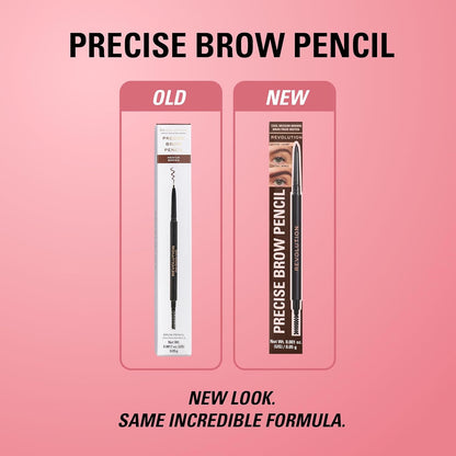 Makeup Revolution, Precise Brow Pencil, Lápiz De Cejas De Doble Punta Y Pincel En Espiral, Punta Fina, Marrón Medio, 9G
