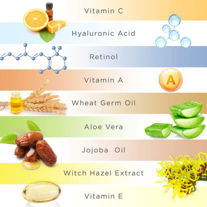 Pranaturals Kit De Sérums Faciales 3X30Ml - Ácido Hialurónico, Retinol Y Vitamina C - Borra Las Líneas Finas Y Las Arrugas, Enriquecido Con Aceites Y Vitaminas Naturales