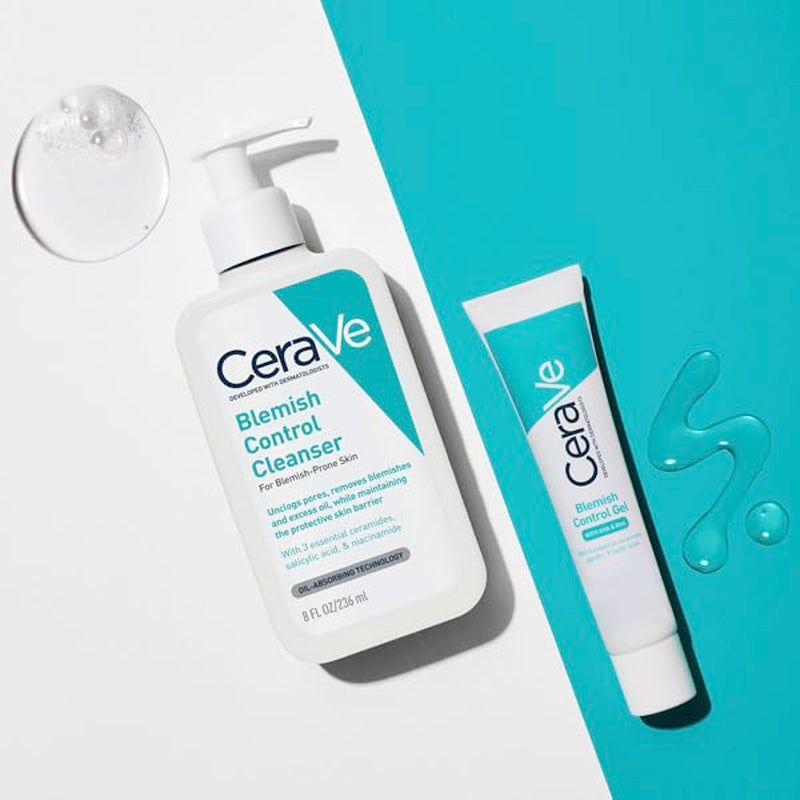 Cerave - Blemish Control, Gel Limpiador Para Acné Y Piel Grasa, Reduce El Acné, Puntos Negros Y Mejora Los Poros, Tratamiento En Gel Con Ácido Salicílico, 473 Ml