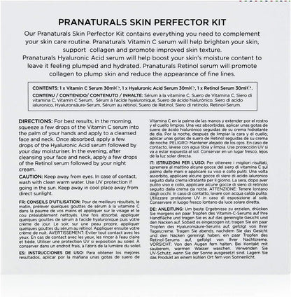 Pranaturals Kit De Sérums Faciales 3X30Ml - Ácido Hialurónico, Retinol Y Vitamina C - Borra Las Líneas Finas Y Las Arrugas, Enriquecido Con Aceites Y Vitaminas Naturales